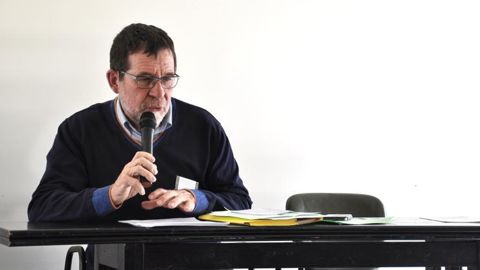 Patrick Bougeard, président de Solidarité Paysans, lors de l’assemblée générale de l’association le 28 mars. © M.Salset/GFA Patrick Bougeard, président de Solidarité Paysans, lors de l’assemblée générale de l’association le 28 mars. © M.Salset/GFA
